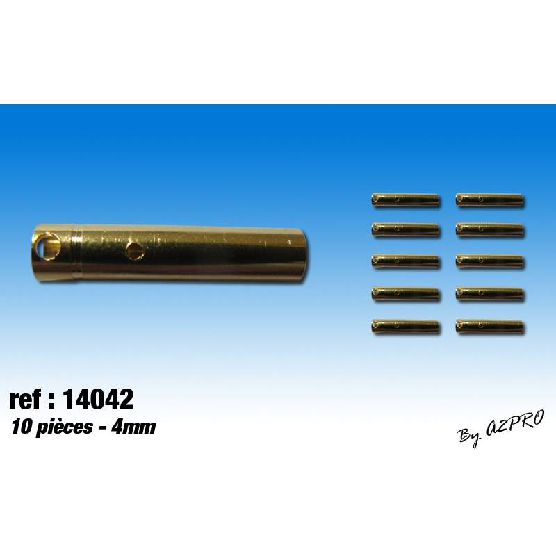 10 Gold connectors Ø 4mm female A2Pro 14042