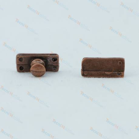 2 Bittes simple Ø3.8 x 5mm en métal couleur bronze