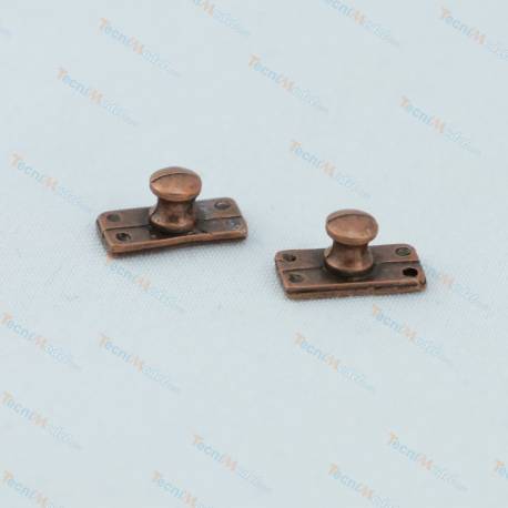 2 Bittes simple Ø3.8 x 5mm en métal couleur bronze