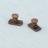2 Bittes simple Ø5.6 x 8.5mm en métal couleur bronze