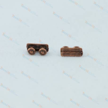 2 Bittes double Ø2.5 x 4mm en métal couleur bronze AMATI 4909/06