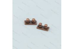 2 Bittes double Ø2.9 x 4.3mm en métal couleur bronze
