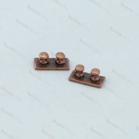 2 Bittes double Ø2.9 x 4.3mm en métal couleur bronze