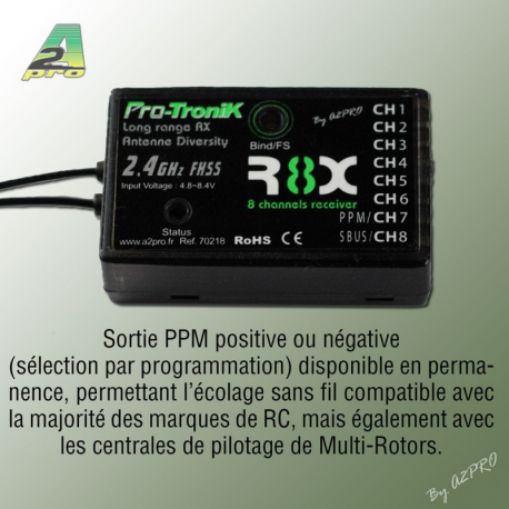 ProTronik PTR-6A 6-ch 2.4Ghz V2 Transmitter + Lipo battery + receiver