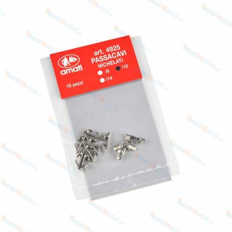 10 Chaumards 12mm en métal chromé AMATI 4925/12