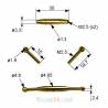 2 Brass tensioners M2,5 / 30mm