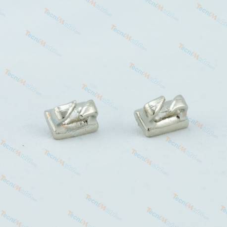 2 double fairleads 10 x 8mm in chromed metal AMATI 4930