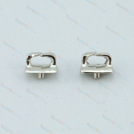 2 Chaumards doubles 10x8mm en métal chromé - AMATI 4930