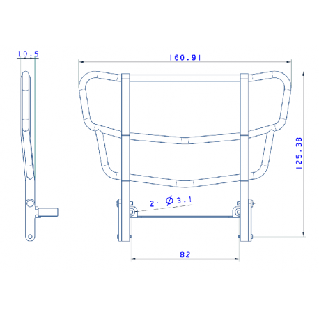 Bull bar without grille for Actros MP4 Tamiya 1/14 - LESU G-6156-B2