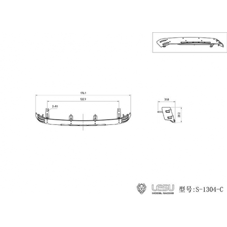 Cap with leds for MAN TGX Tamiya 1/14 (Version C) - LESU S-1305-C