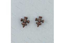 2 Bittes en croix 7mm en métal bruni AMATI 4912