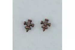 2 Bittes en croix 7mm en métal bruni