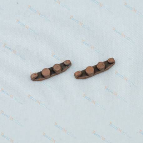 2 Chaumards à double rouleau 12mm en métal bruni AMATI 4923/12