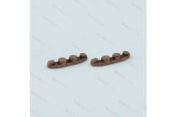 2 AMATI 4923/12 burnished metal 12mm double roller fairleads