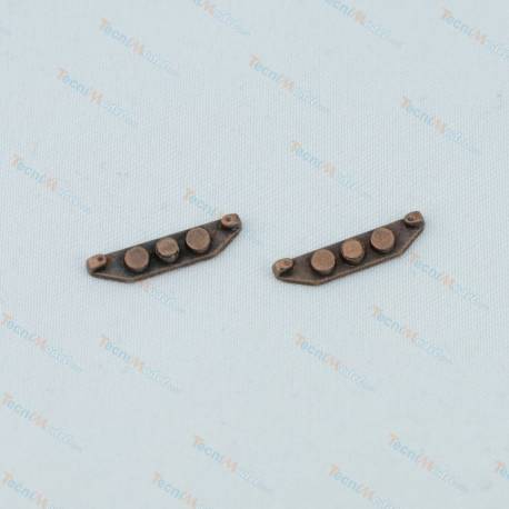 2 Chaumards à triple rouleaux 16mm en métal bruni AMATI 4923/16