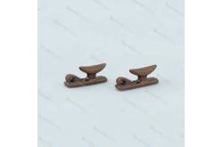 2 taquets 12mm avec oeil en métal bruni