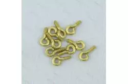10 Screw Eyes Brass 9mm
