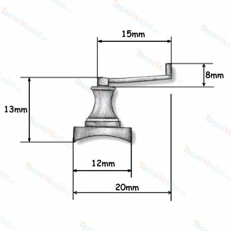 1 Winch en laiton 13 x 20mm AMATI 4865/20