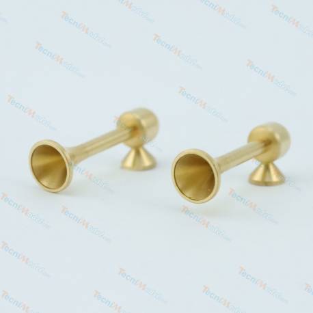 2 Brass trumpets 5x16mm