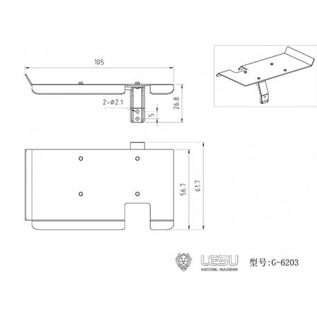 Jeu de barres pare-cyclistes pour le Volvo FH16 grumier Tamiya 1/14 - LESU G-6203