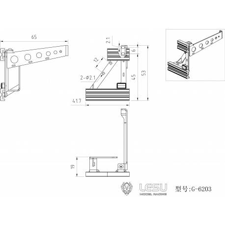 Jeu de barres pare-cyclistes pour le Volvo FH16 grumier Tamiya 1/14 - LESU G-6203