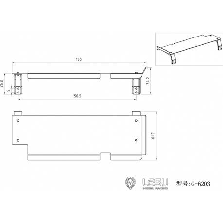 Jeu de barres pare-cyclistes pour le Volvo FH16 grumier Tamiya 1/14 - LESU G-6203