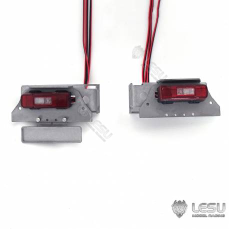 Feux arrière type Volvo et supports métal pour camion RC 1/14 - LESU S-1310