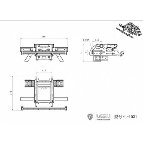 Structure arrière en aluminium et inox pour Volvo grumier 1/14 - LESU L-1031