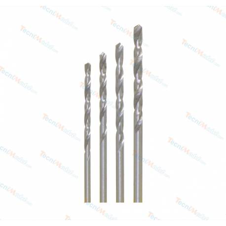 Lot de 4 forets HSS Ø1,2 / Ø1,4 / Ø1,6 / Ø1,8mm - Donau 1721