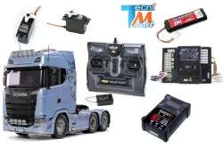 Complete Pack Mercedes Actros 6x4 3363 1/14 Tamiya 56354 with light and sound module