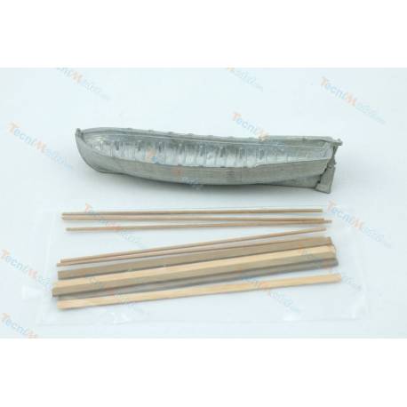 Antique 105 mm wood and metal rowboat