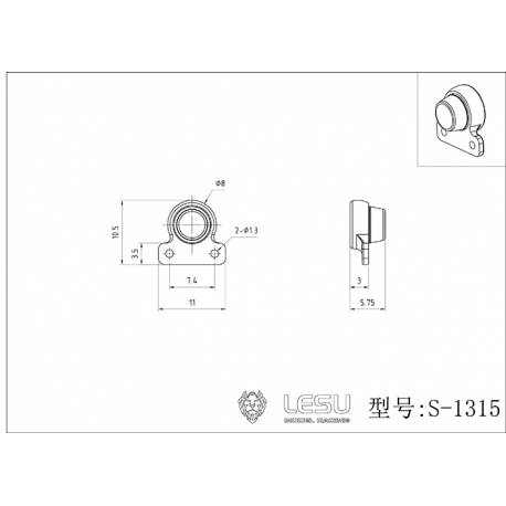 Round Spotlight Ø8 x 5.75mm with SMD led
LESU S-1315