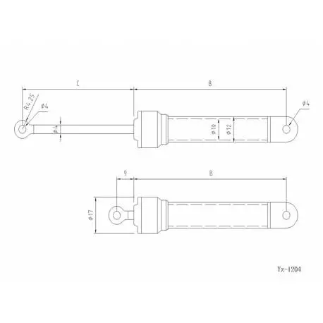 Hydraulic cylinder Ø12mm stroke 50mm LESU - LESU YZ-1204-50