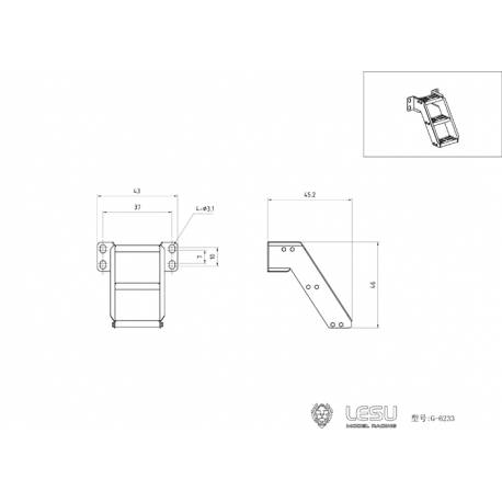 2 Échelles en inox pour le Volvo FH16 grumier Tamiya 1/14 - LESU G-6233