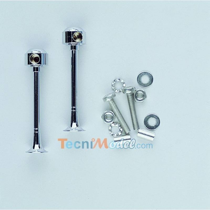 2 Chrome-plated metal 45mm horns Wedico - Wedico 150