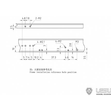 Rear Axle Suspension System with dummy air bellows for 1/14 RC Trucks
LESU X-8023-A