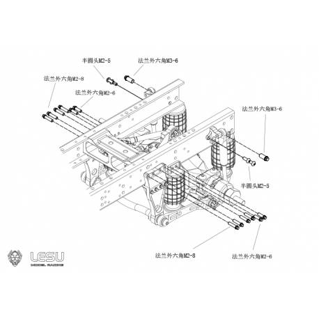 Suspension system for drive axle with air suspension - LESU X-8023-B