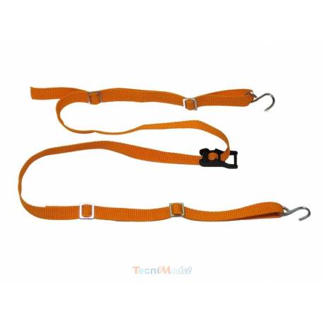 1 Sangle d'arrimage textile orange avec tendeur métallique 1/14 - Thicon Models 20130