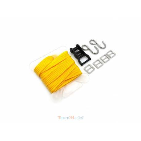 1 Sangle d'arrimage textile jaune avec tendeur métallique 1/14 - Thicon Models 20131