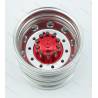 Paire de jantes Alu jumelées moyeu rouge