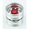 Paire de jantes Alu jumelées moyeu rouge