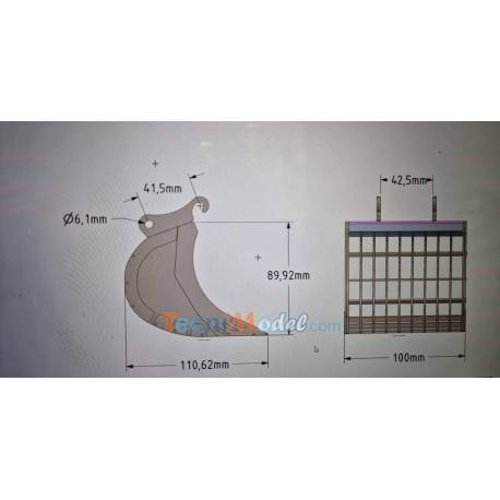 Godet de tri pour pelleteuse RC Liebherr 946 MT-Model au 1/14 - SCALE-PARTS SP-01-08-002