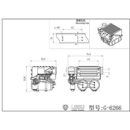 Battery Box and Air Tanks for Volvo FE / VM LESU 1/14 - LESU G-6266