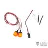 2 Gyrophares oranges Ø11.5mm à embase filetée - Cabochon à sommet plat - Lesu S-1263-A