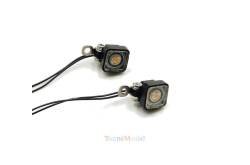 Paire de projecteurs carrés 9x9mm 7,2-12v 1/14 avec led CMS et support articulé - SCALE-PARTS SP-01-07-001