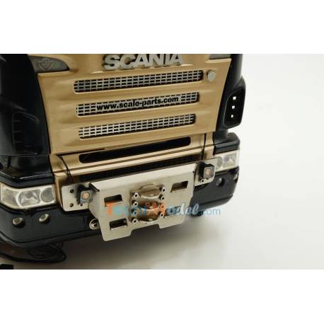 Pair of 9x9mm square spotlights 7.2-12v 1/14 scale with SMD led and articulated support - SCALE-PARTS SP-01-07-001