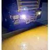 Paire de projecteurs carrés 9x9mm 7,2-12v 1/14 avec led CMS et support articulé - SCALE-PARTS SP-01-07-001