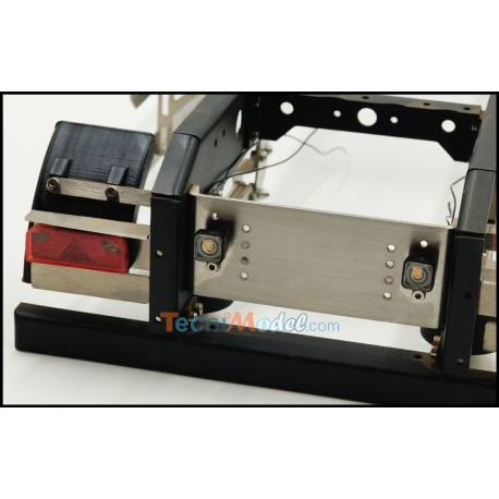 Pair of 9x9mm square spotlights 7.2-12v 1/14 scale with SMD led and articulated support - SCALE-PARTS SP-01-07-001