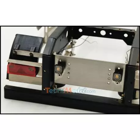 Paire de projecteurs carrés 9x9mm 7,2-12v 1/14 avec led CMS et support articulé - SCALE-PARTS SP-01-07-001