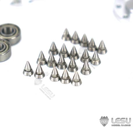 Paire de jantes alu avant larges pour camion américain RC 1/14 (pour roulements) - LESU W-2055-A